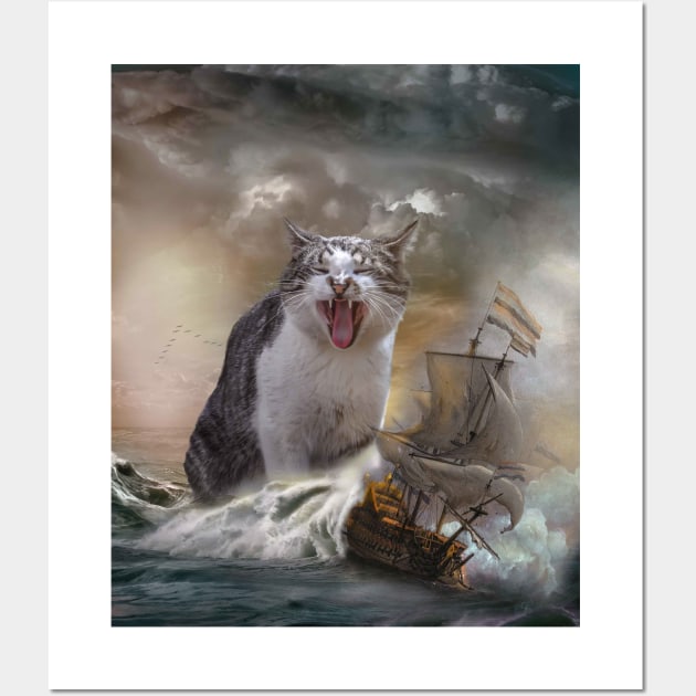 Kraken Sea Monster Cat Funny Kraken Sea Monster Cat Funny Posters and Art Prints TeePublic